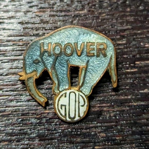 not specified Jewelry - Vintage Herbert Hoover GOP Presidential Campaign Elephant Enamel Pin